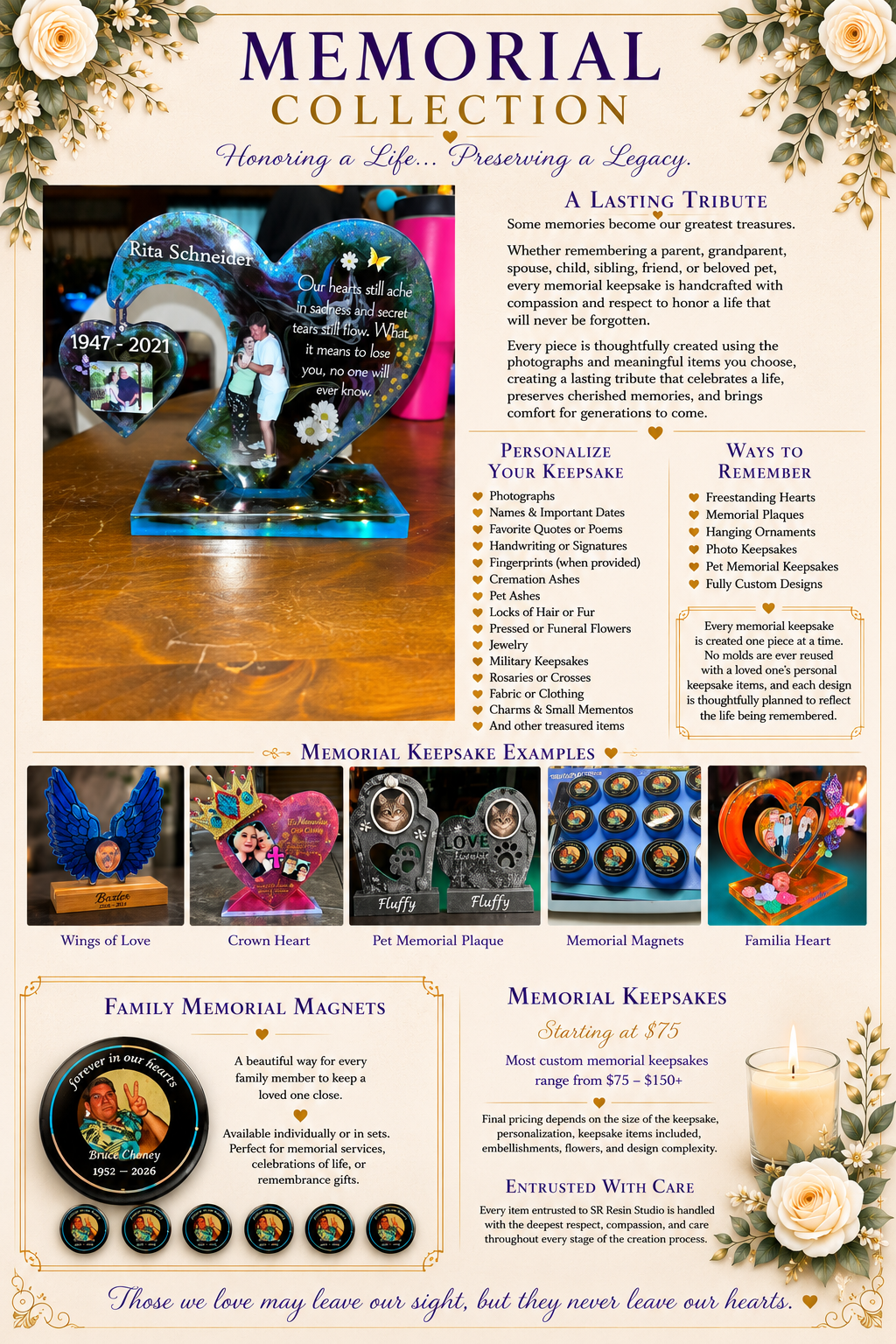 Memorial Collection brochure page